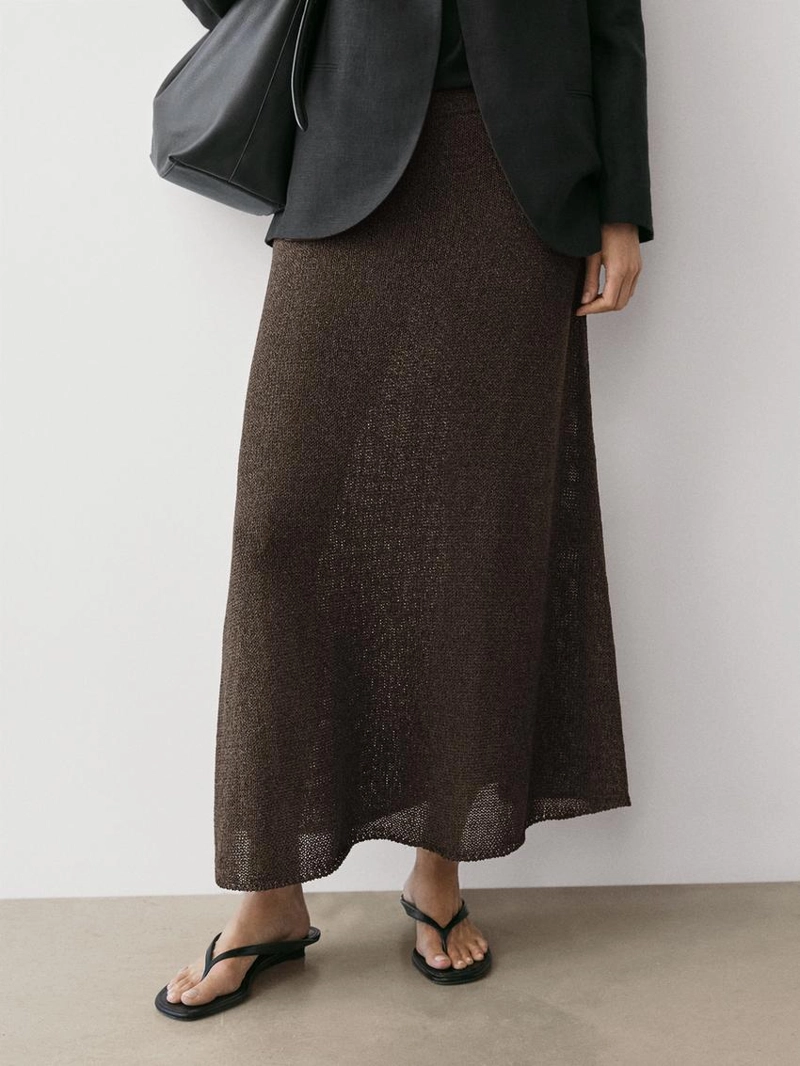 Длинная юбка из хлопкового микса