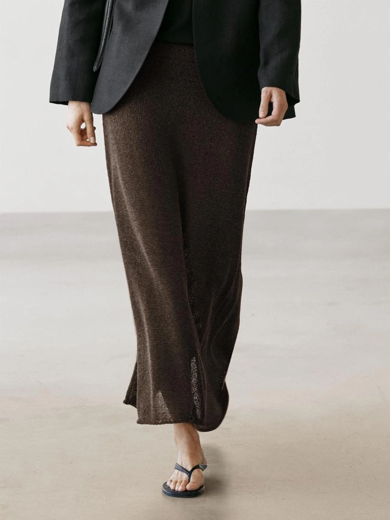 Длинная юбка из хлопкового микса