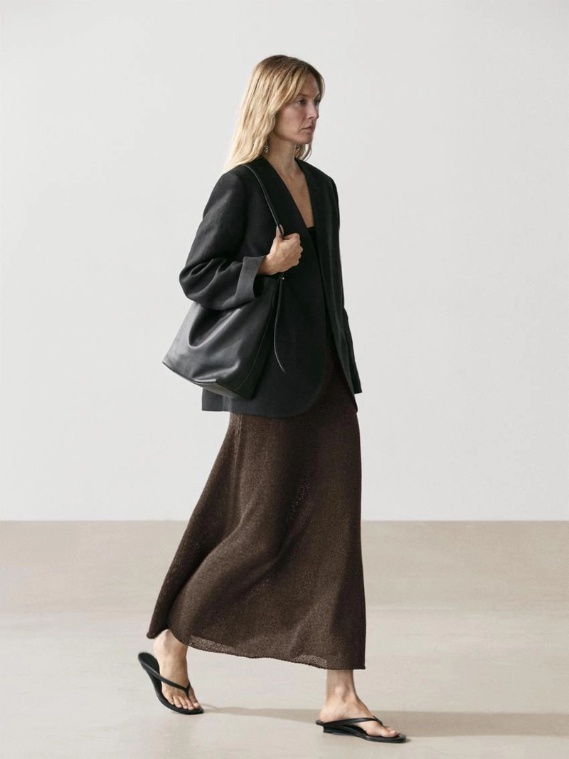 Длинная юбка из хлопкового микса