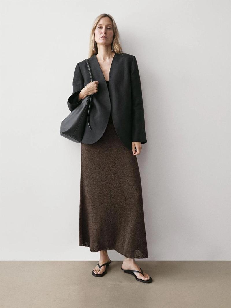 Длинная юбка из хлопкового микса