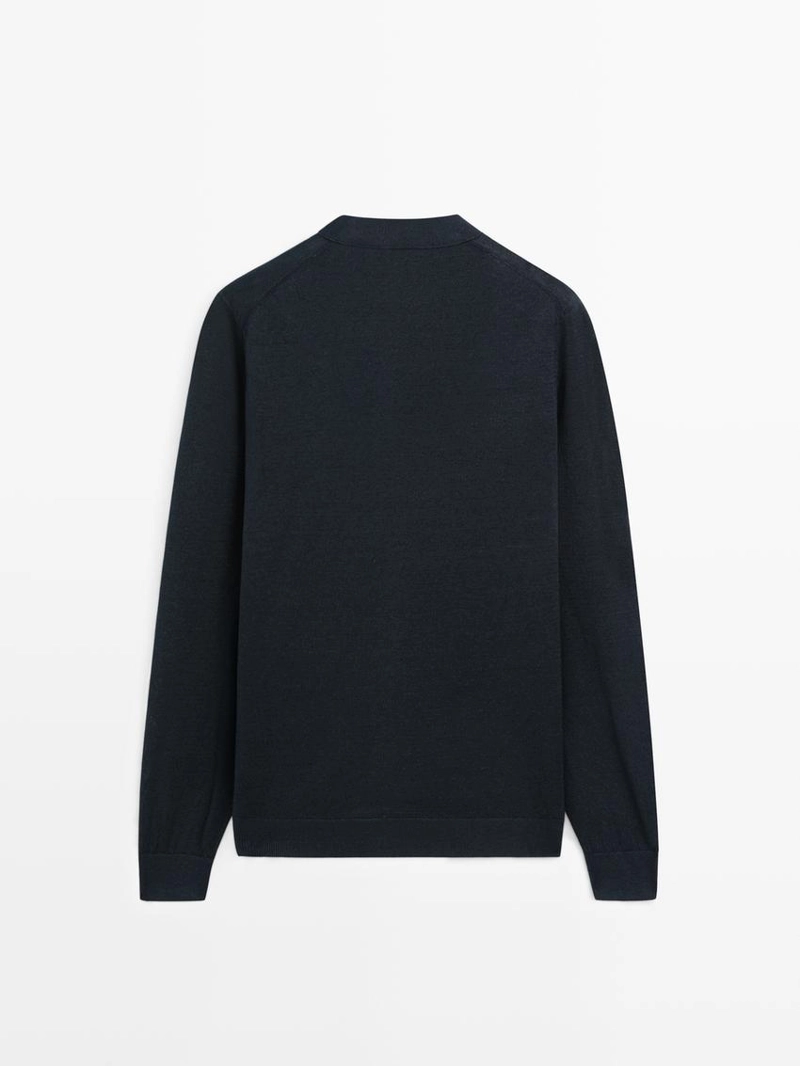 Кардиган из льняного трикотажа с пуговицами