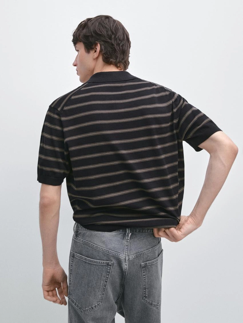 Поло-свитер с контрастными полосками