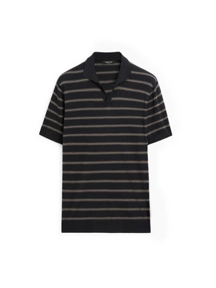 Поло-свитер с контрастными полосками- Заказать в России