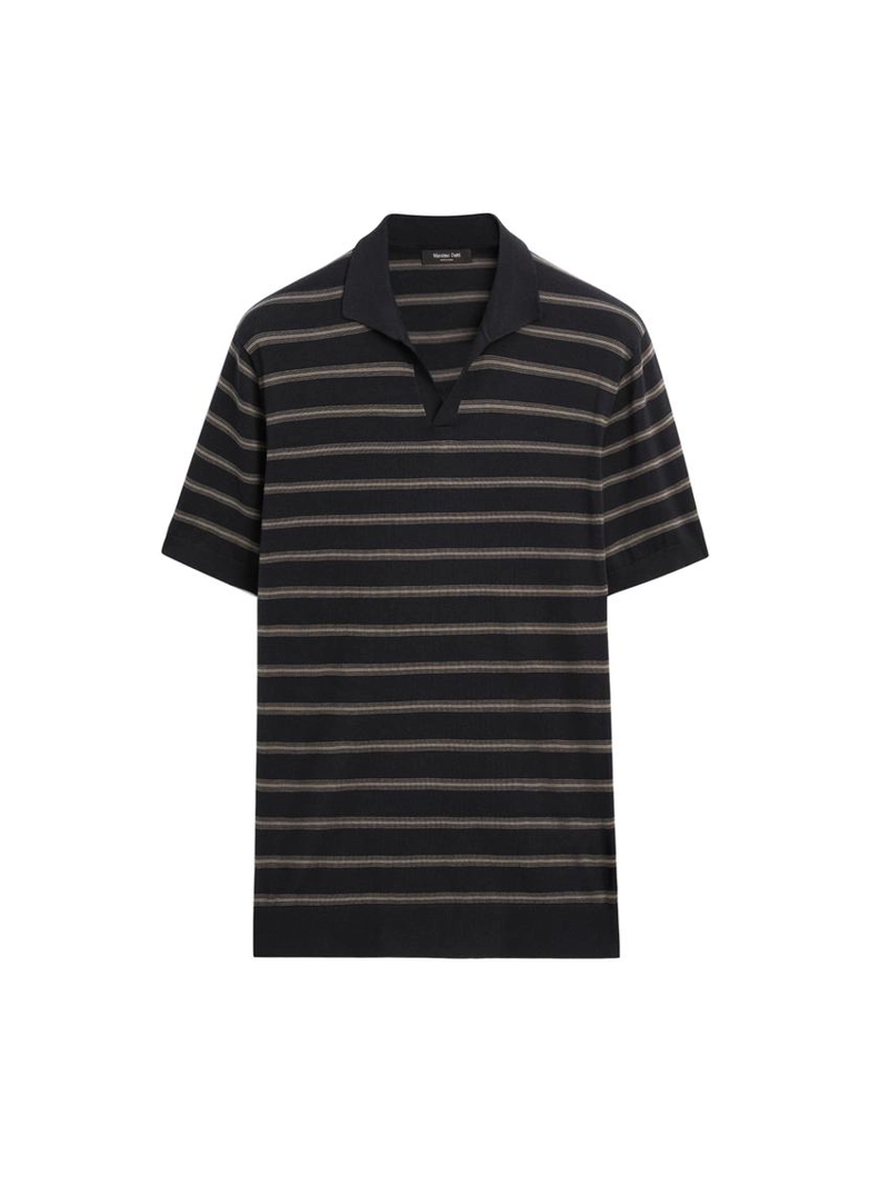 Поло-свитер с контрастными полосками