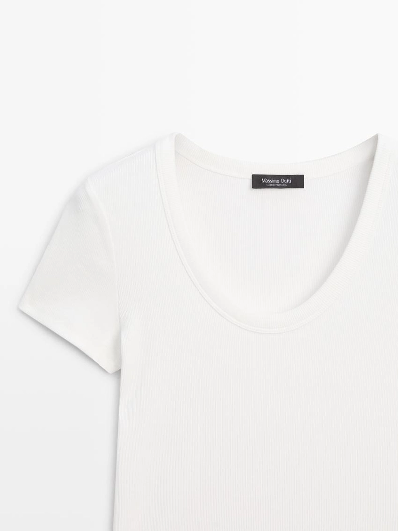 Футболка из хлопкового микса с коротким рукавом