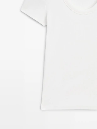 Футболка из хлопкового микса с коротким рукавом- Заказать в России