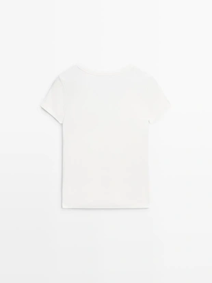 Футболка из хлопкового микса с коротким рукавом- Заказать в России