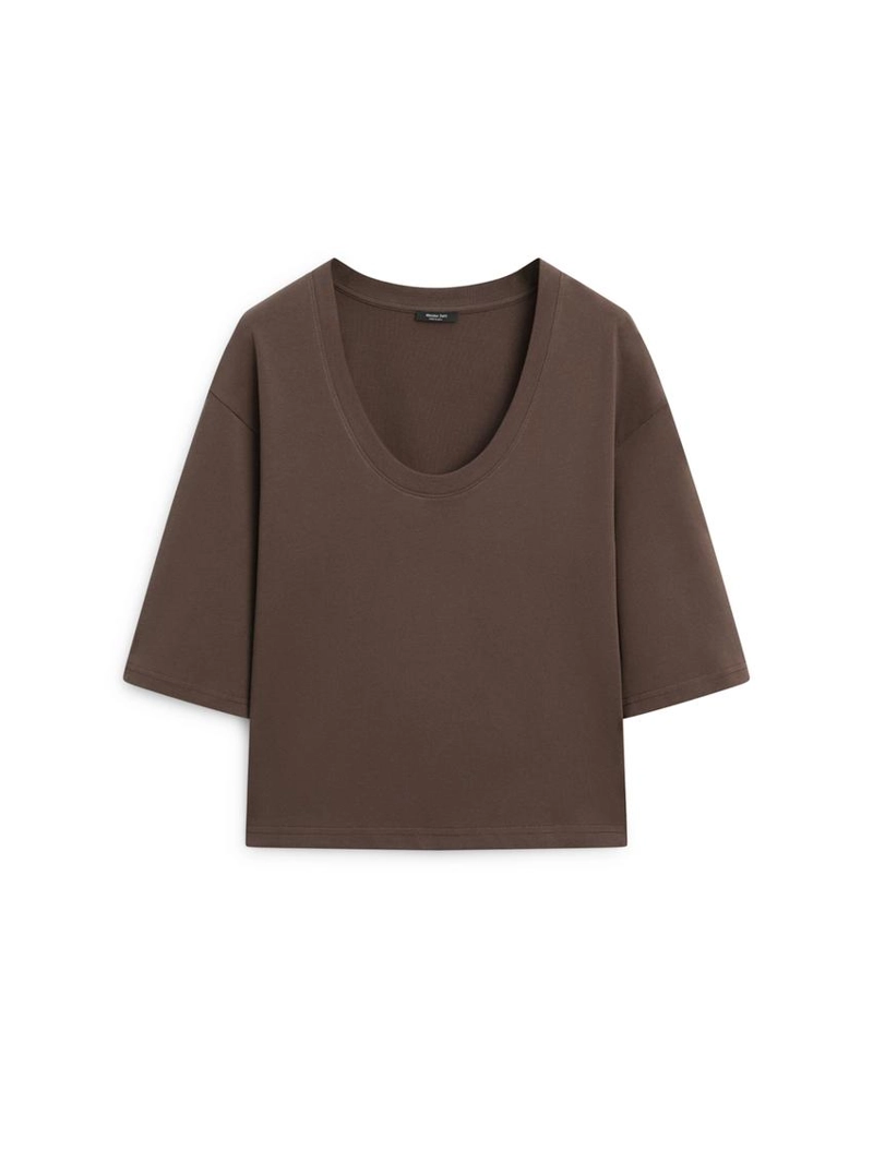 Футболка с горловиной лодочкой из 100% хлопка