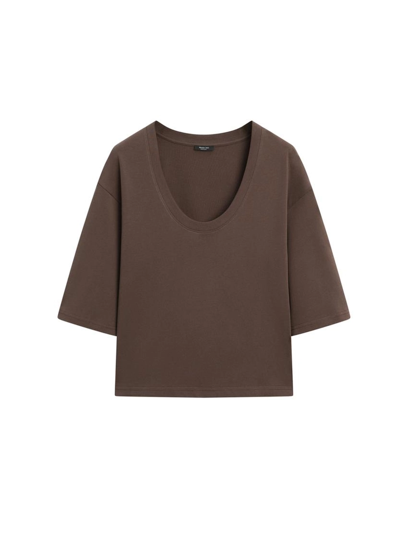 Футболка с горловиной лодочкой из 100% хлопка