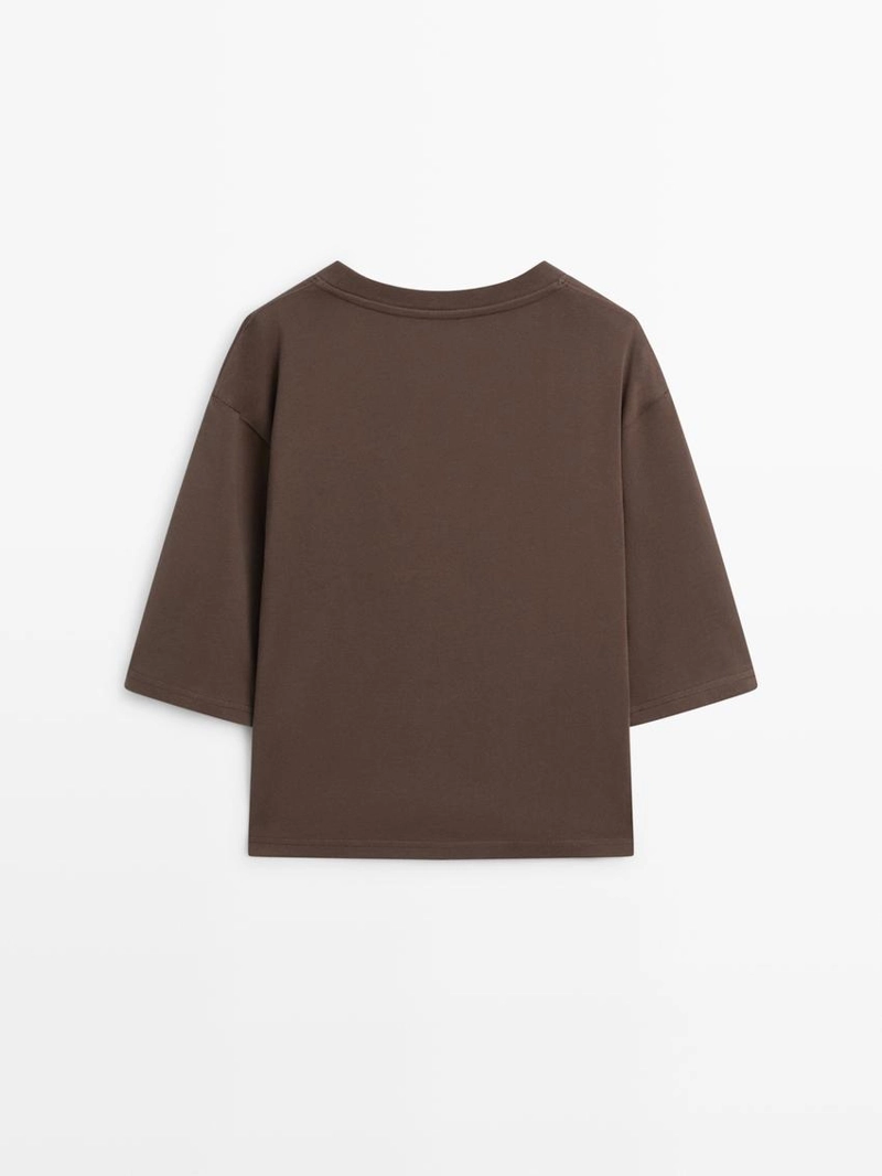 Футболка с горловиной лодочкой из 100% хлопка