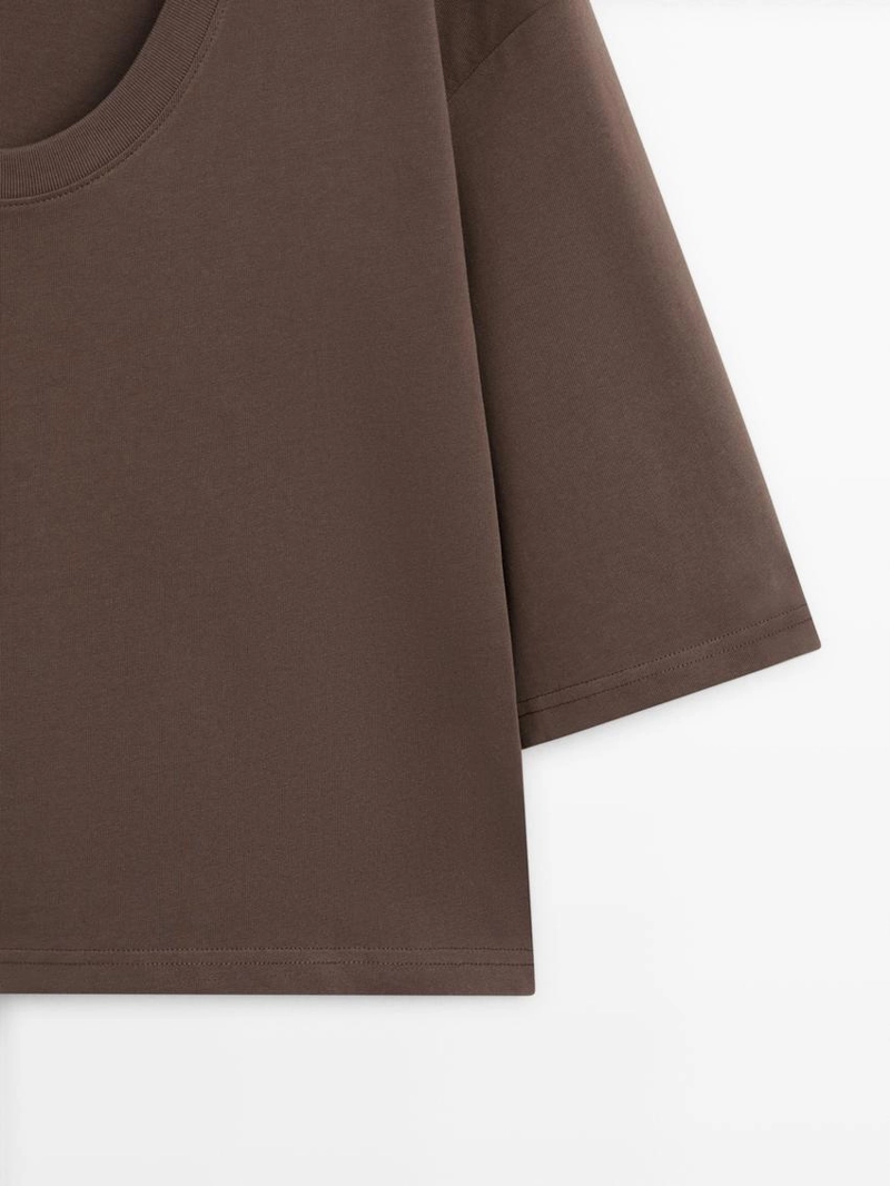 Футболка с горловиной лодочкой из 100% хлопка