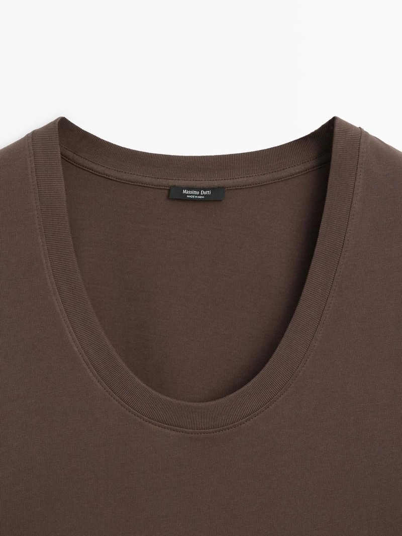 Футболка с горловиной лодочкой из 100% хлопка