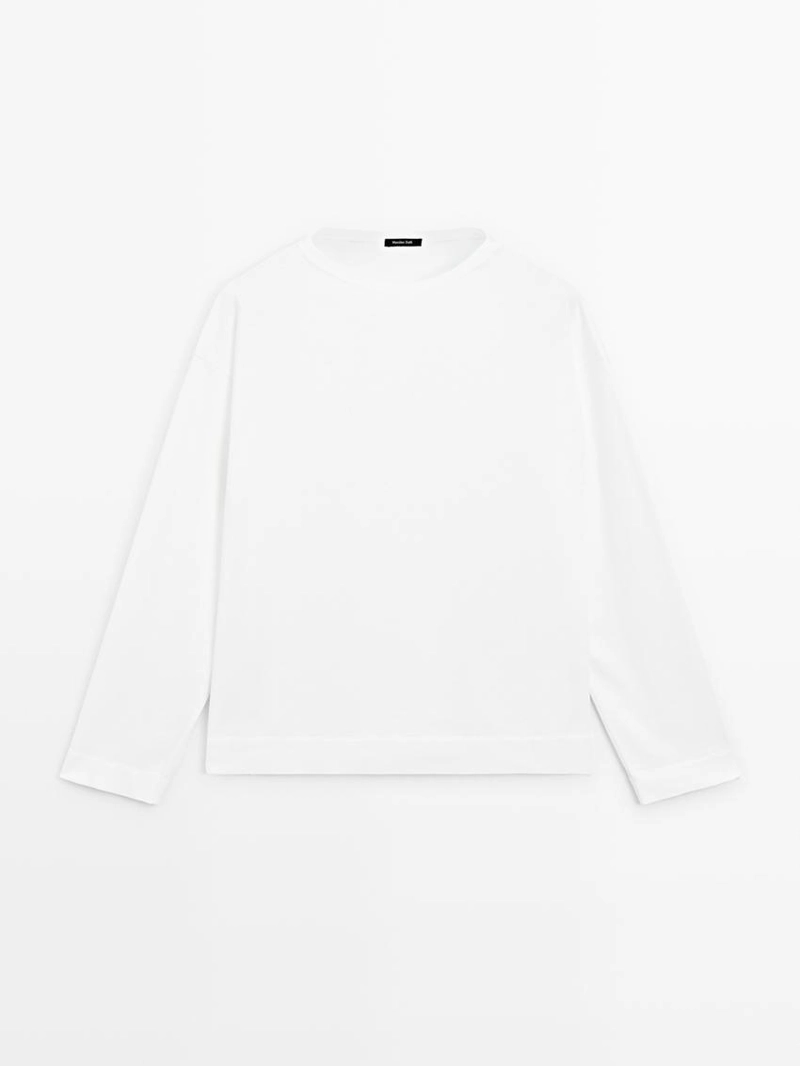 Свитшот из хлопка с длинным рукавом