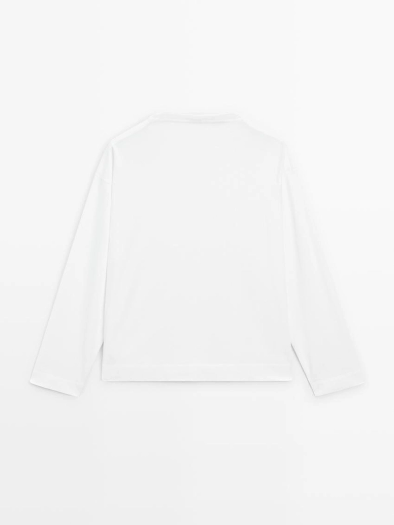 Свитшот из хлопка с длинным рукавом