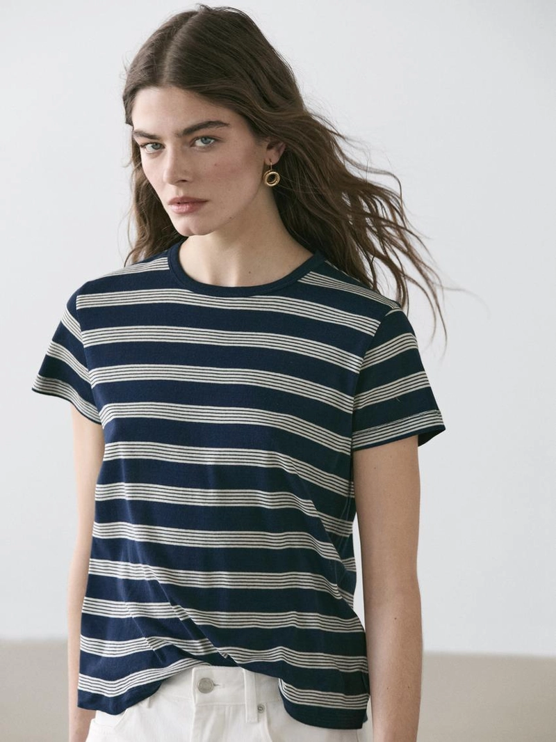 Футболка с короткими рукавами в полоску из 100% хлопка