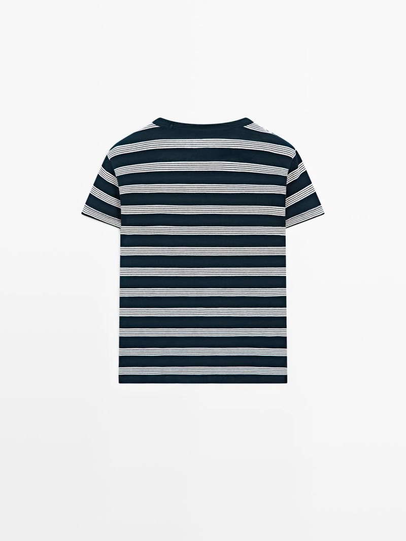 Футболка с короткими рукавами в полоску из 100% хлопка