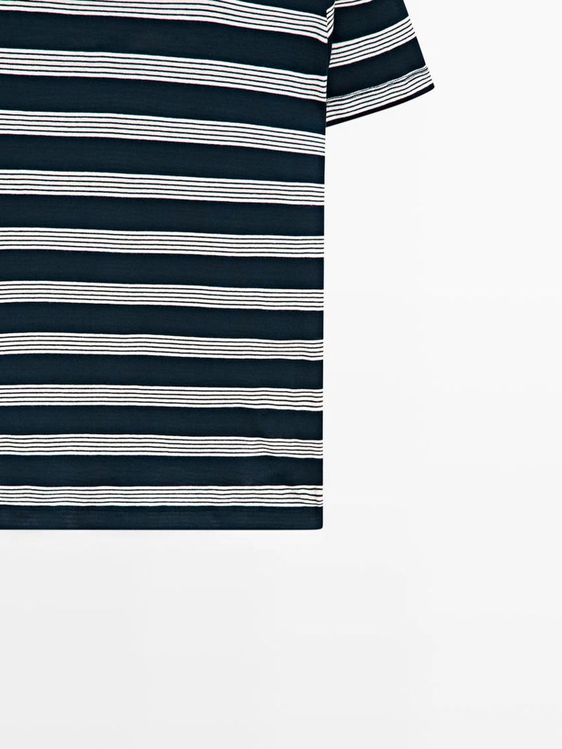 Футболка с короткими рукавами в полоску из 100% хлопка