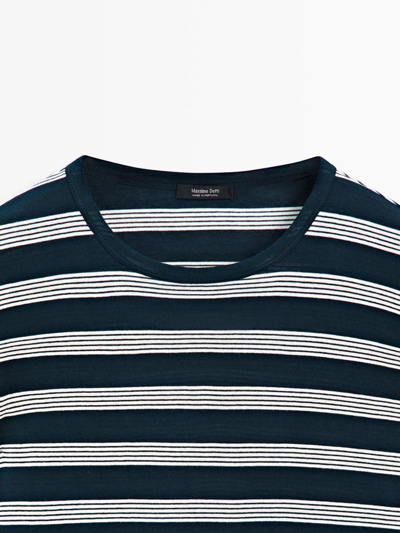 Футболка с короткими рукавами в полоску из 100% хлопка