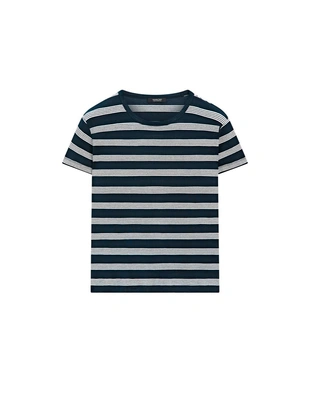 Футболка с короткими рукавами в полоску из 100% хлопка- Заказать в России