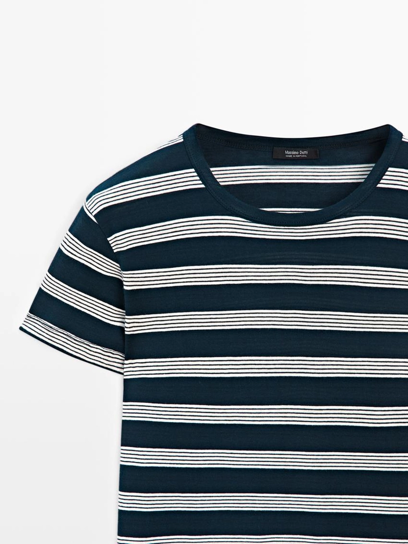 Футболка с короткими рукавами в полоску из 100% хлопка