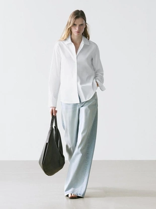 Рубашка из хлопкового поплина- Заказать в России