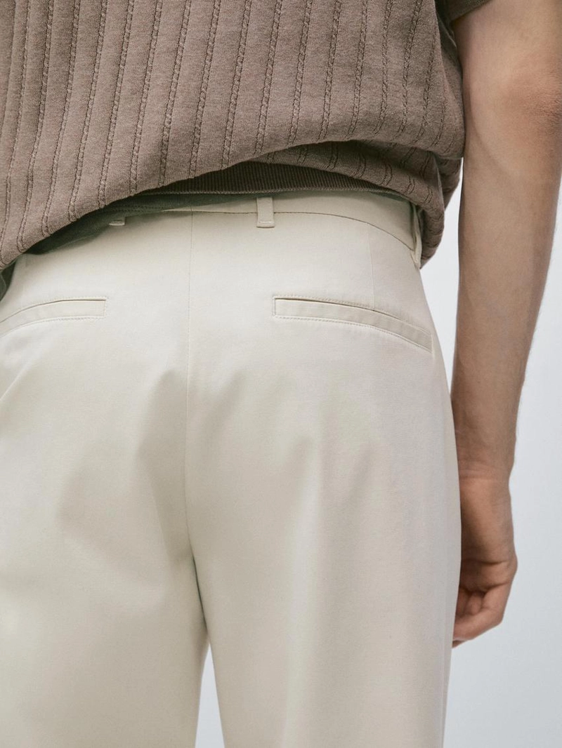 Хлопковые зауженные брюки со смесью тканей