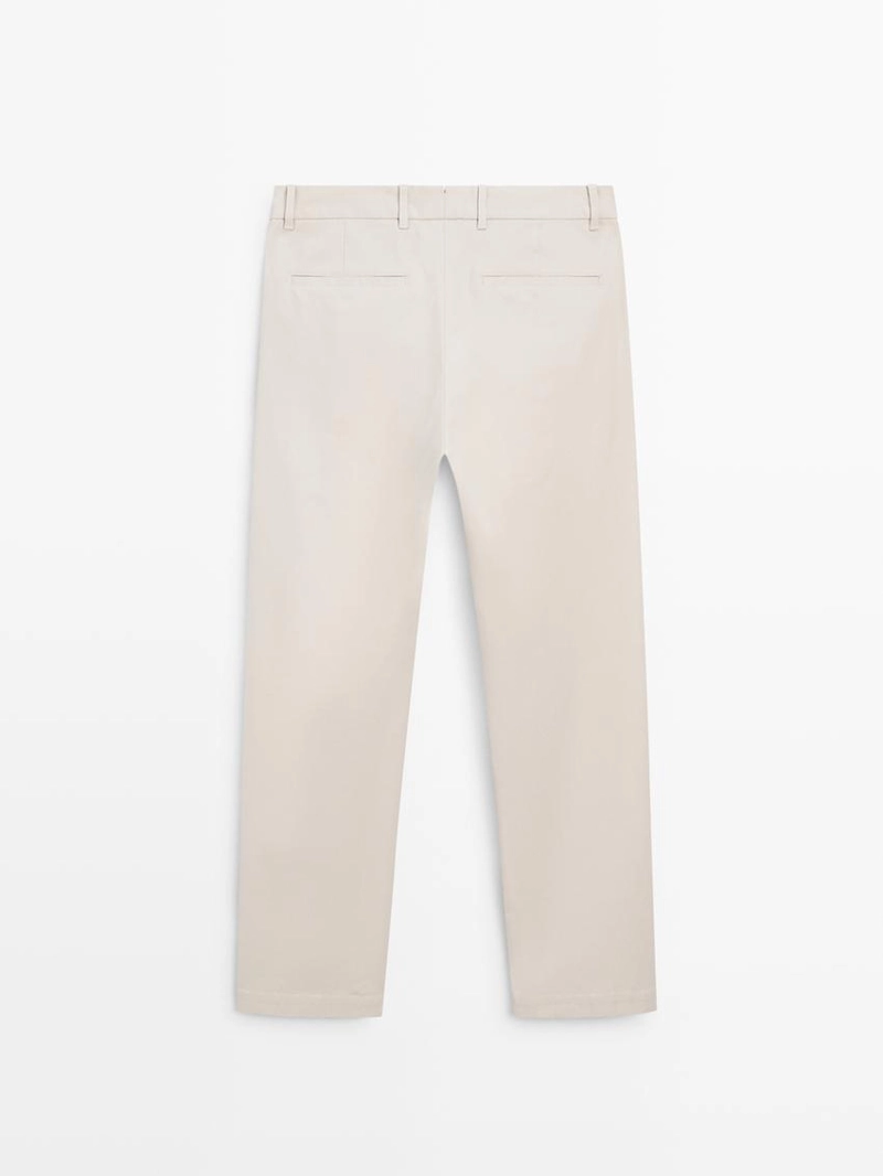 Хлопковые зауженные брюки со смесью тканей