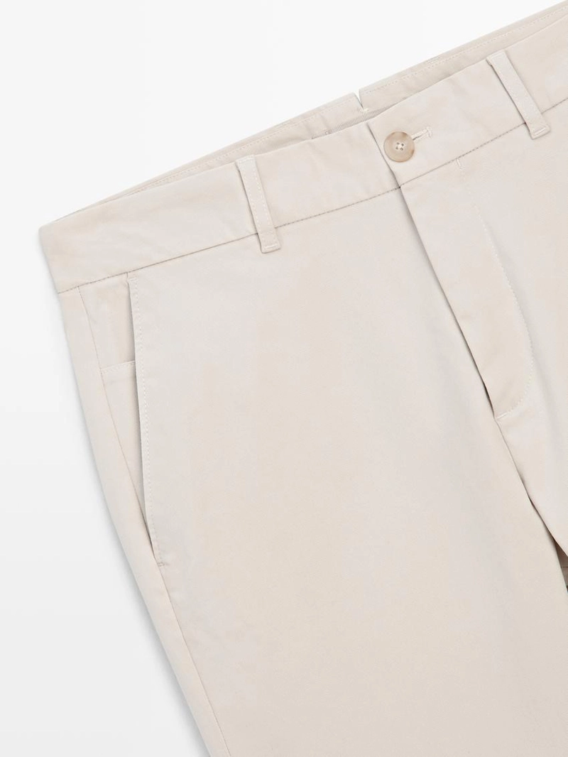 Хлопковые зауженные брюки со смесью тканей