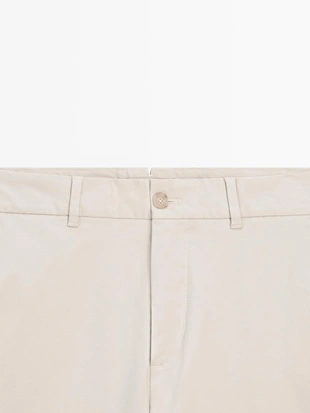 Хлопковые зауженные брюки со смесью тканей- Заказать в России