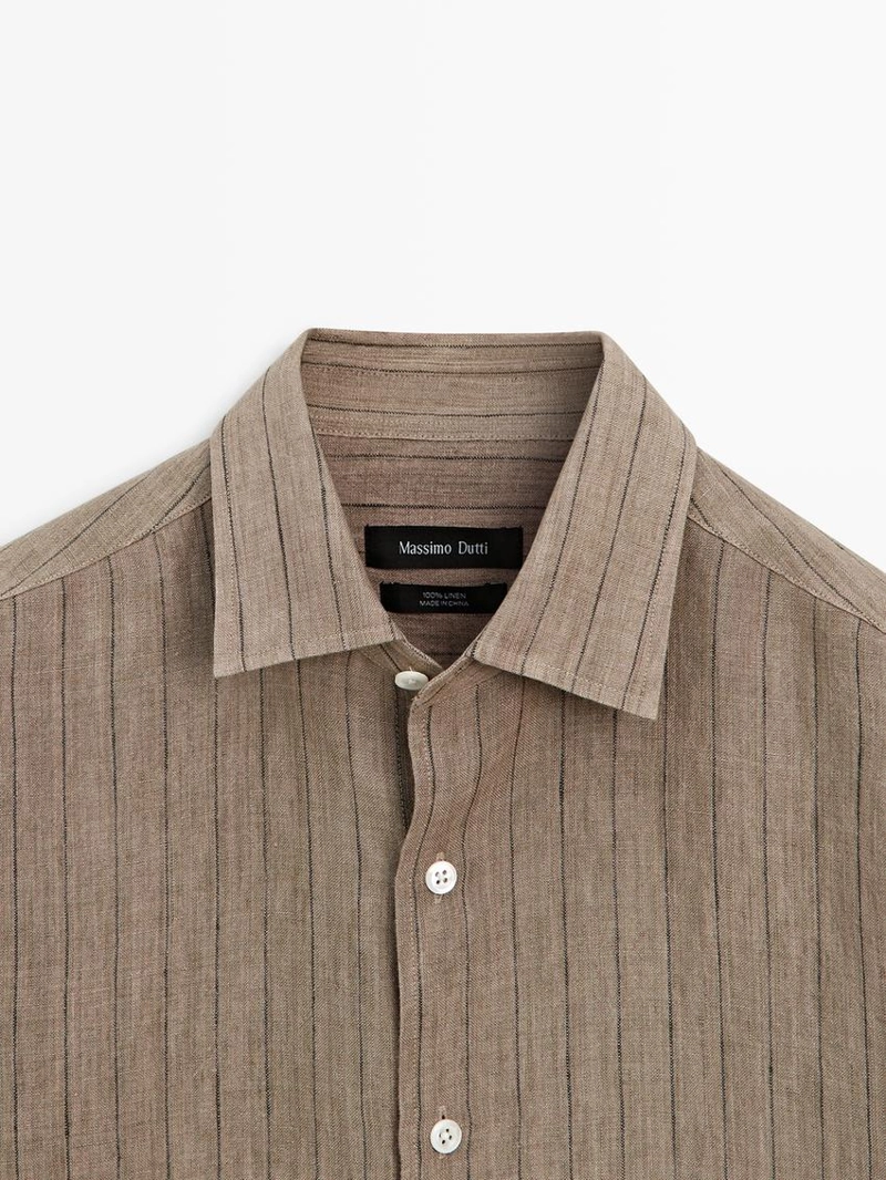 Рубашка в полоску из 100% льна