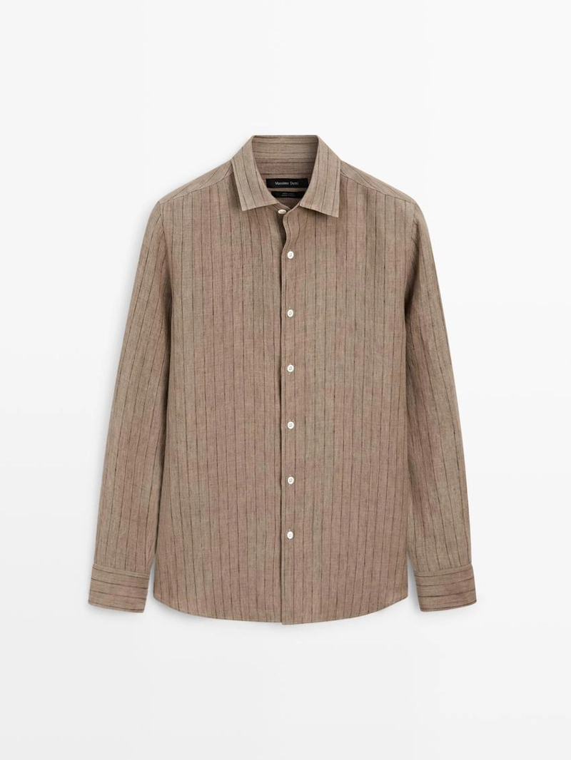 Рубашка в полоску из 100% льна