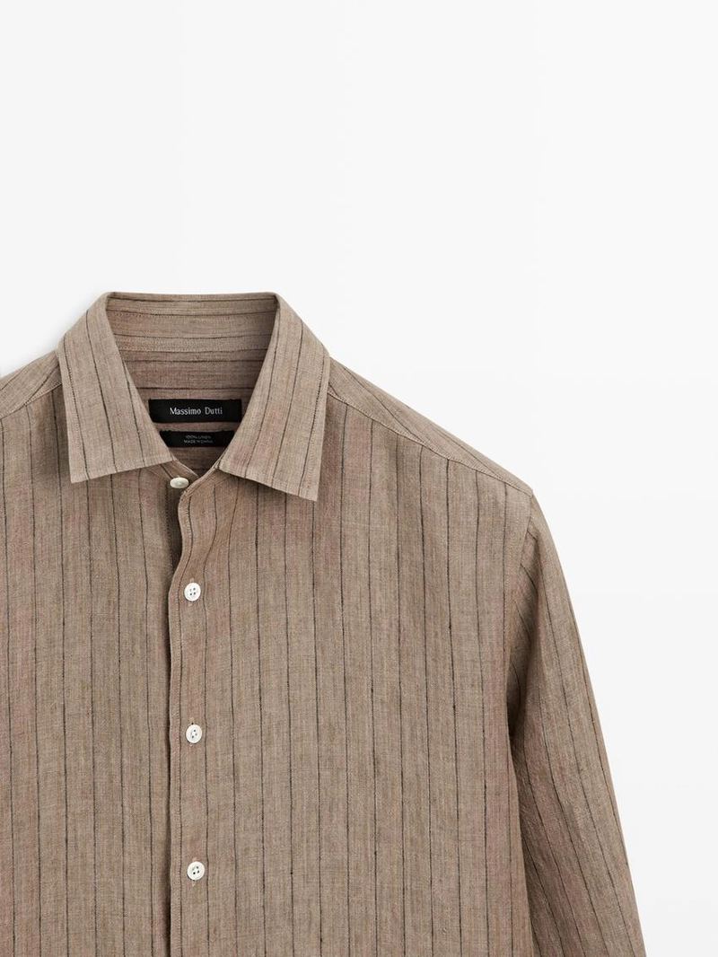 Рубашка в полоску из 100% льна