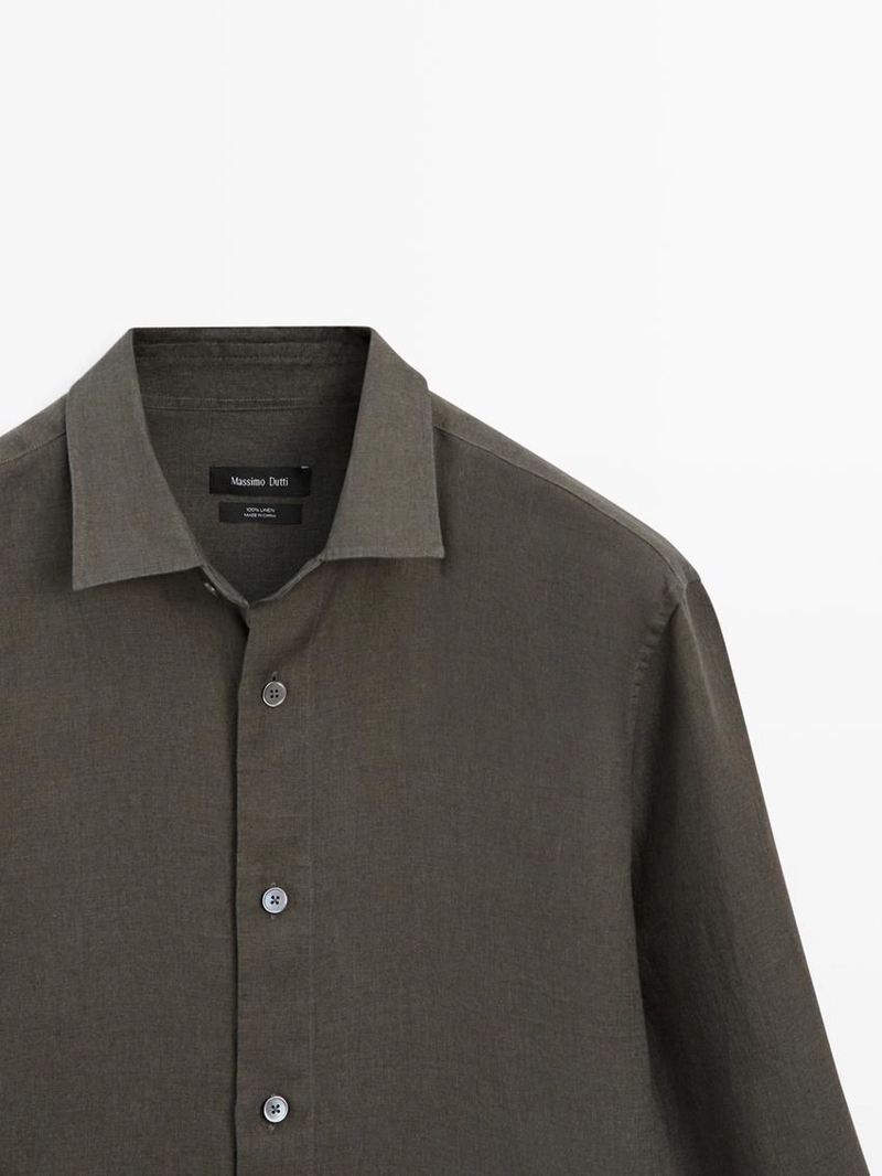 Рубашка из 100% льна в классическом крое