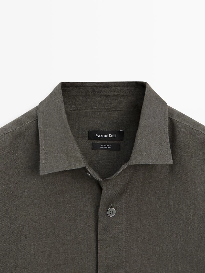 Рубашка из 100% льна в классическом крое