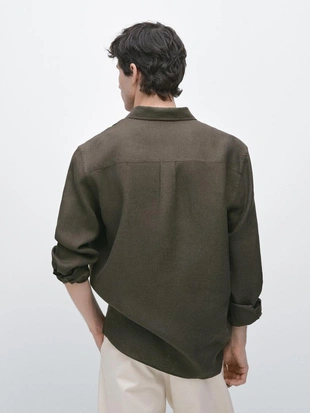 Рубашка из 100% льна в классическом крое- Заказать в России