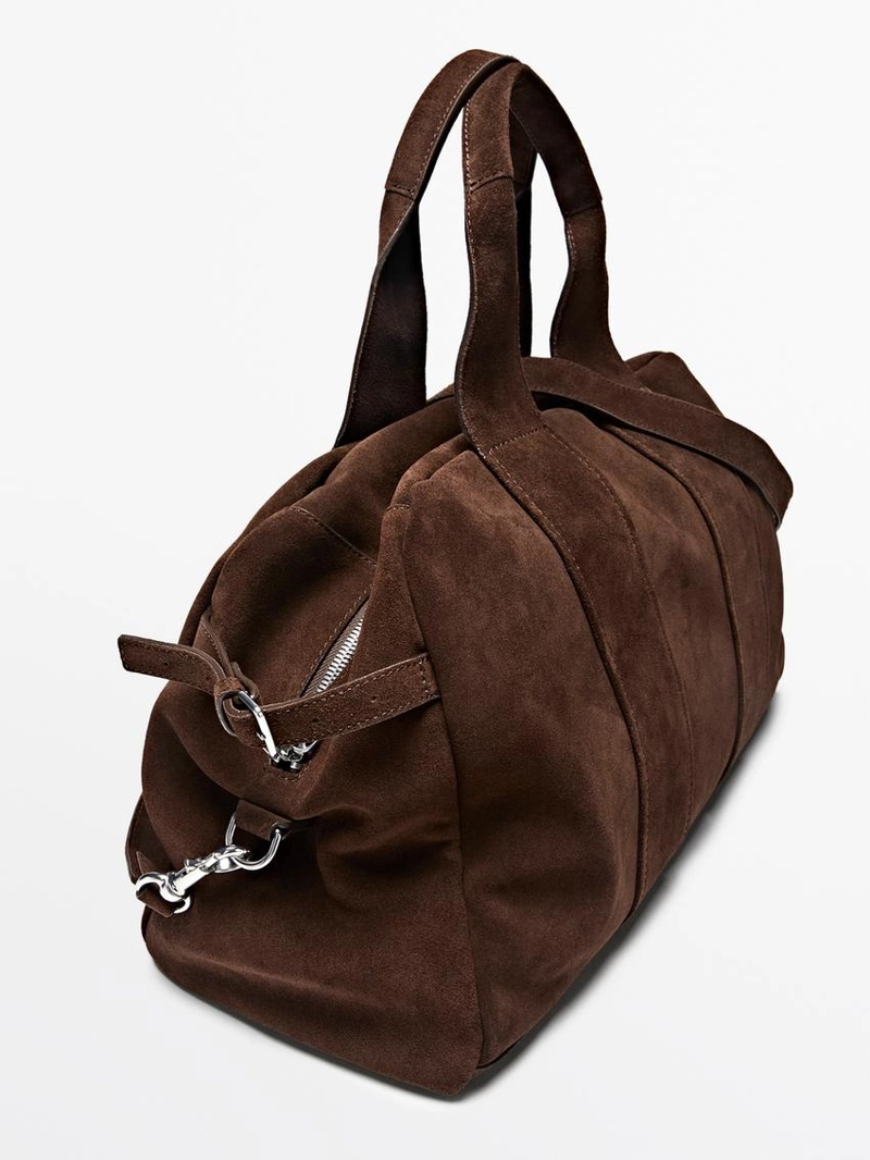 Кожаная сумка для путешествий из замши