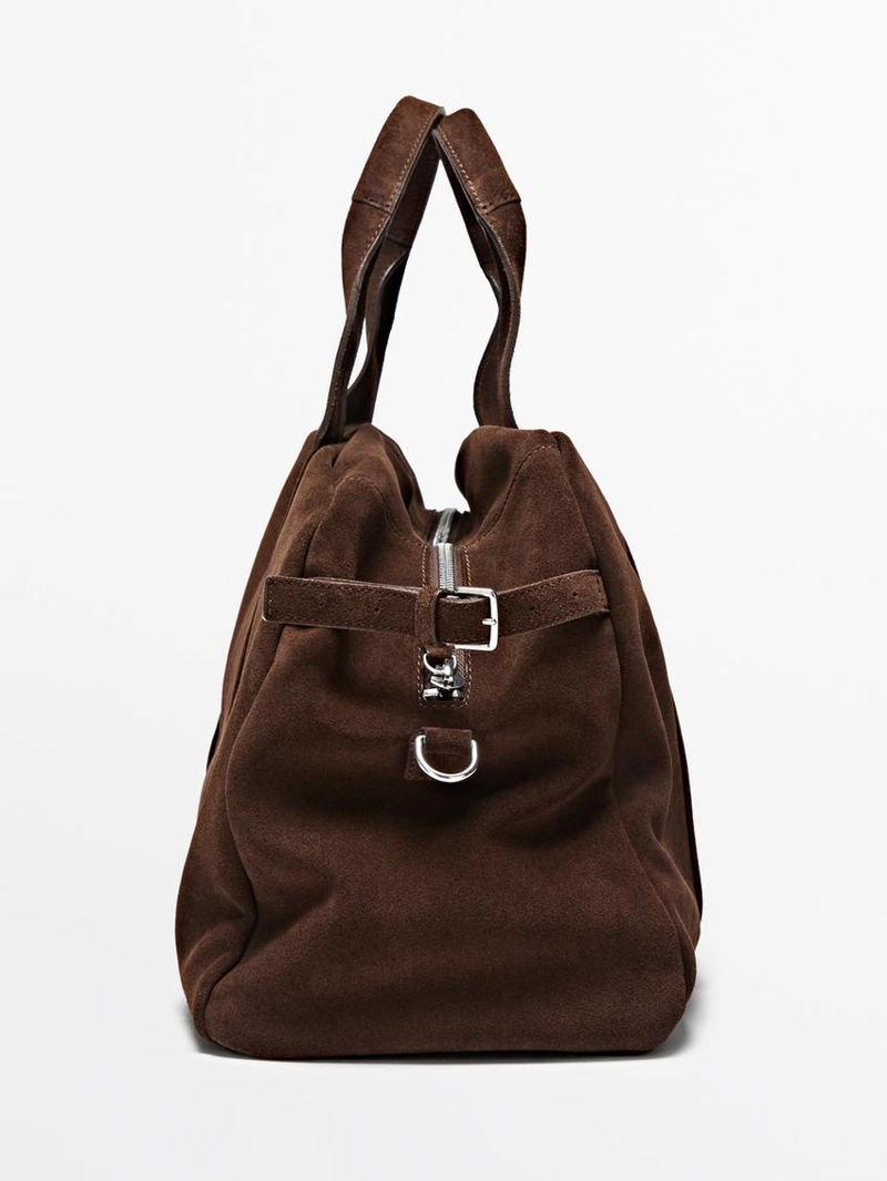 Кожаная сумка для путешествий из замши