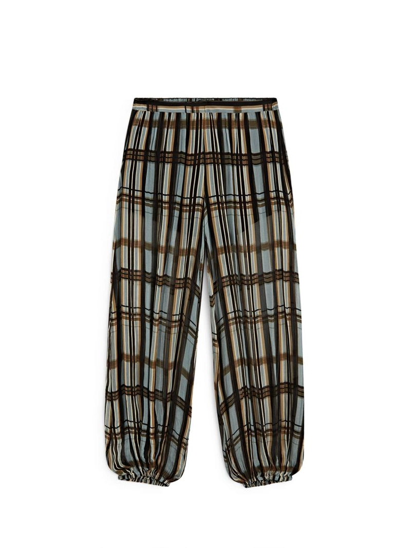 Брюки-саруэль в клетку с легкими штрихами