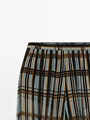 Брюки-саруэль в клетку с легкими штрихами- Заказать в России