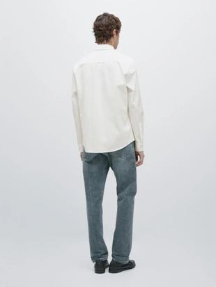 Рубашка regular fit из 100% хлопка- Заказать в России