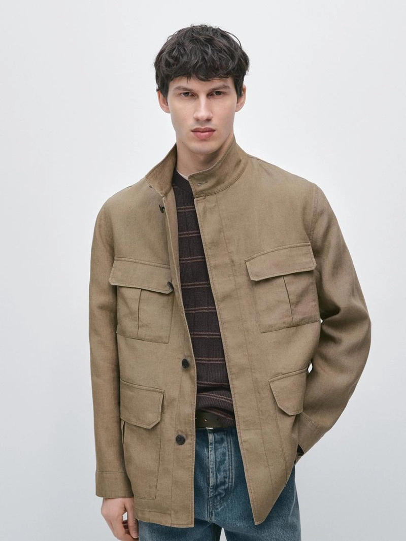 Пиджак из 100% льна safari
