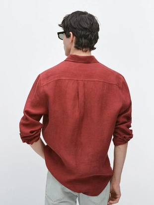 Рубашка из 100% льна- Заказать в России