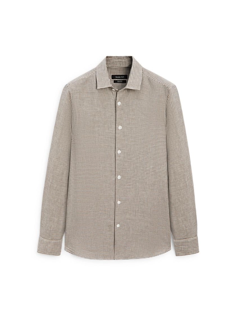 Рубашка в клетку из 100% льна