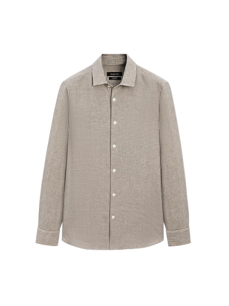 Рубашка в клетку из 100% льна