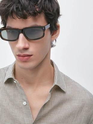 Рубашка в клетку из 100% льна- Заказать в России