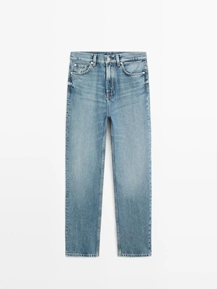 Джинсы с прямыми брючинами и высокой посадкой- Заказать в России