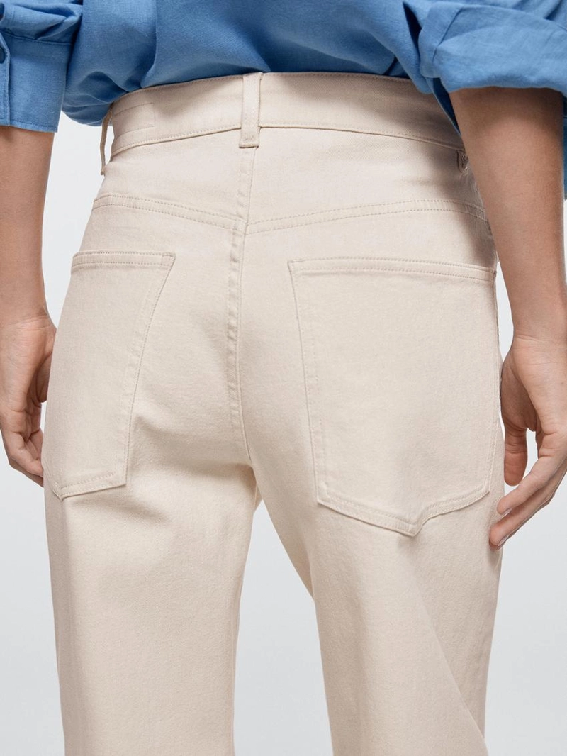 Джинсы прямого кроя с отворотами