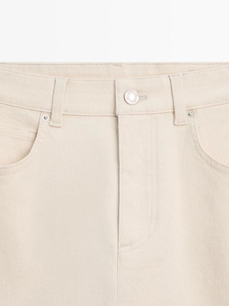 Джинсы прямого кроя с отворотами