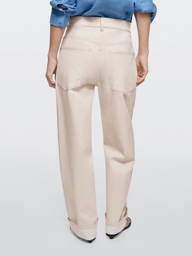 Джинсы прямого кроя с отворотами