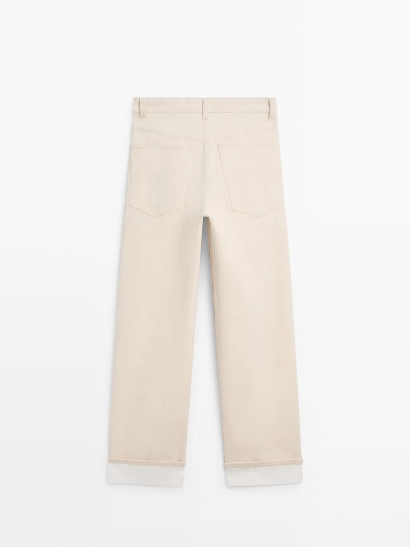 Джинсы прямого кроя с отворотами